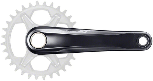 Shimano XT M8120-1 12 Speed Crankset (175mm), black arm, gray chainring, Boost spacing.