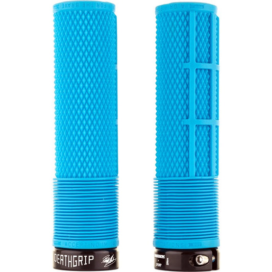 DMR DeathGrip Flangeless Thick Lock-On Grips (Blue)