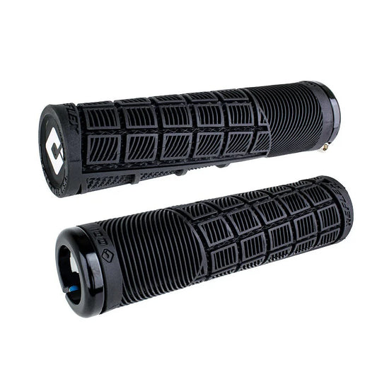 ODI Reflex V2.1 Lock-On Grips XL (Black) offer geometric patterns and textured surfaces for superior control and comfort.