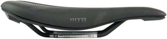 WTB Silverado 265 Fusion Form Saddle, Stainless Steel rails, Narrow, shown in side view.