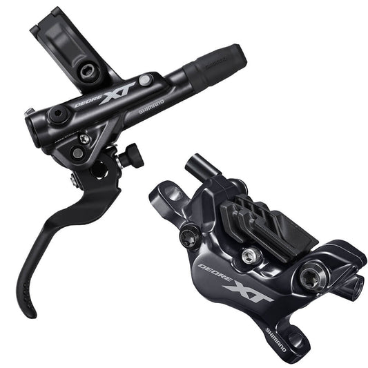 Shimano XT M8120 Brakes (4 Piston) for mountain bikes, in black with Shimano branding.