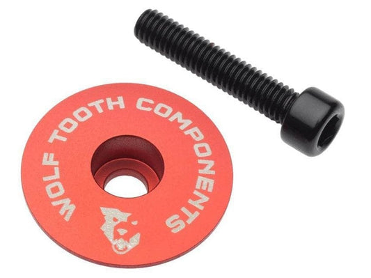 Wolf Tooth Ultralight Stem Cap and Bolt (Red)