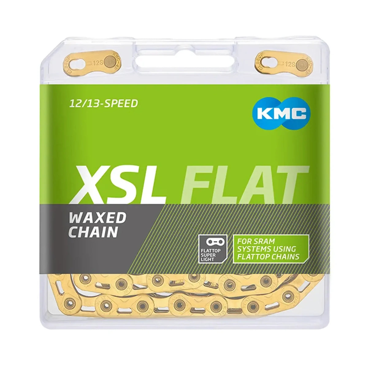 KMC XSL FLAT Waxed 12/13 Speed Flattop Chain (Gold)