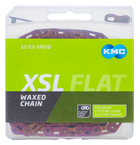 KMC XSL FLAT Waxed 12/13 Speed Flattop Chain (Oil Slick)