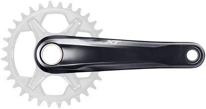 Shimano XT M8120-1 12 Speed Crankset (175mm), black arm, gray chainring, Boost spacing.