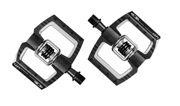 Crankbrothers Mallet DH Pedals (Black): Large platform downhill pedals with open cages and spring mechanisms.