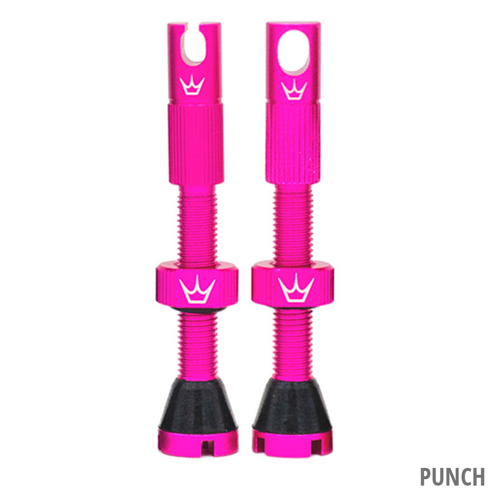 Peaty's Chris King MK2 42mm Tubeless Valves (Pink Punch)