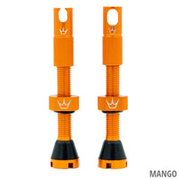 Peaty's Chris King MK2 42mm Tubeless Valves (Mango Orange)