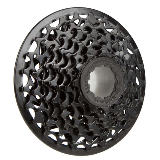 SRAM PG-720 GX DH 7-speed cassette (11-25T) in black with multiple sprockets, top view. Brand: SRAM.