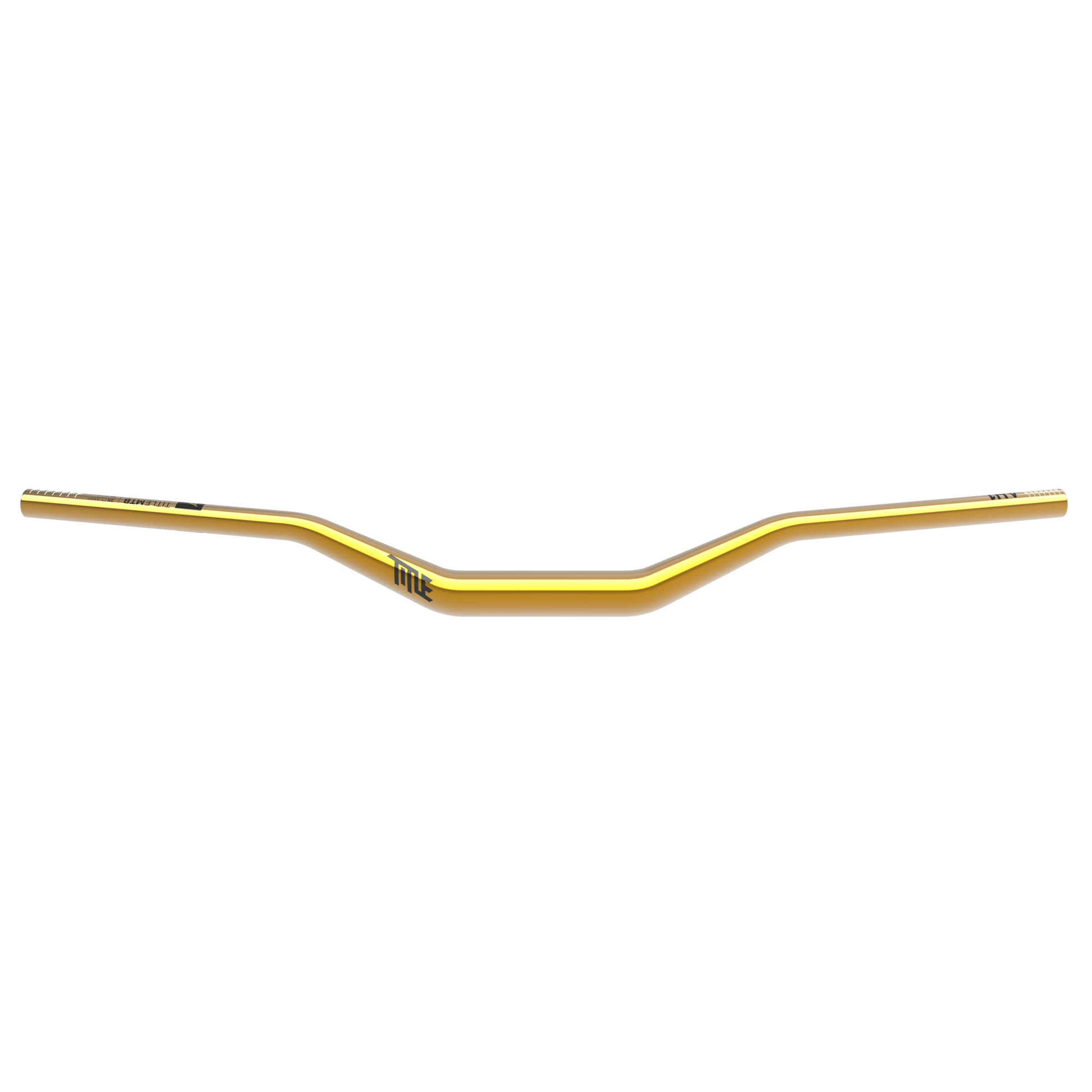 The Title MTB AH1 35 gold 7050 T74 aluminum handlebar offers a slight rise, perfect for freeride or downhill bikes.