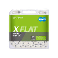 KMC XFLAT Waxed 12/13 Speed Flattop Chain (Silver)