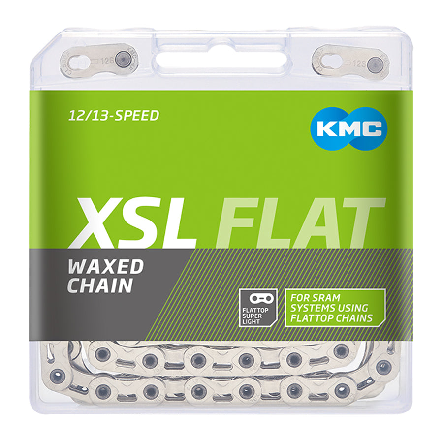 KMC XSL FLAT Waxed 12/13 Speed Flattop Chain (Silver)