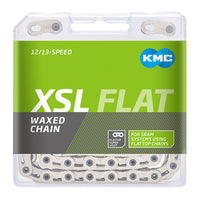 KMC XSL FLAT Waxed 12/13 Speed Flattop Chain (Silver)